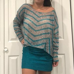 BCBG Generation Striped Long Sleeve Sweater